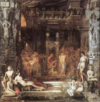  gustav lienzo - Las Hijas de Tespio Simbolismo mitológico bíblico Gustave Moreau
